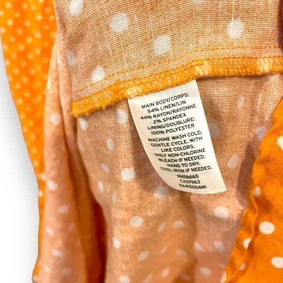 RACHEL PARCELL | Modest Citrus Orange 🍊 Linen Button Down Midi Dress Size Small - Picture 6 of 9